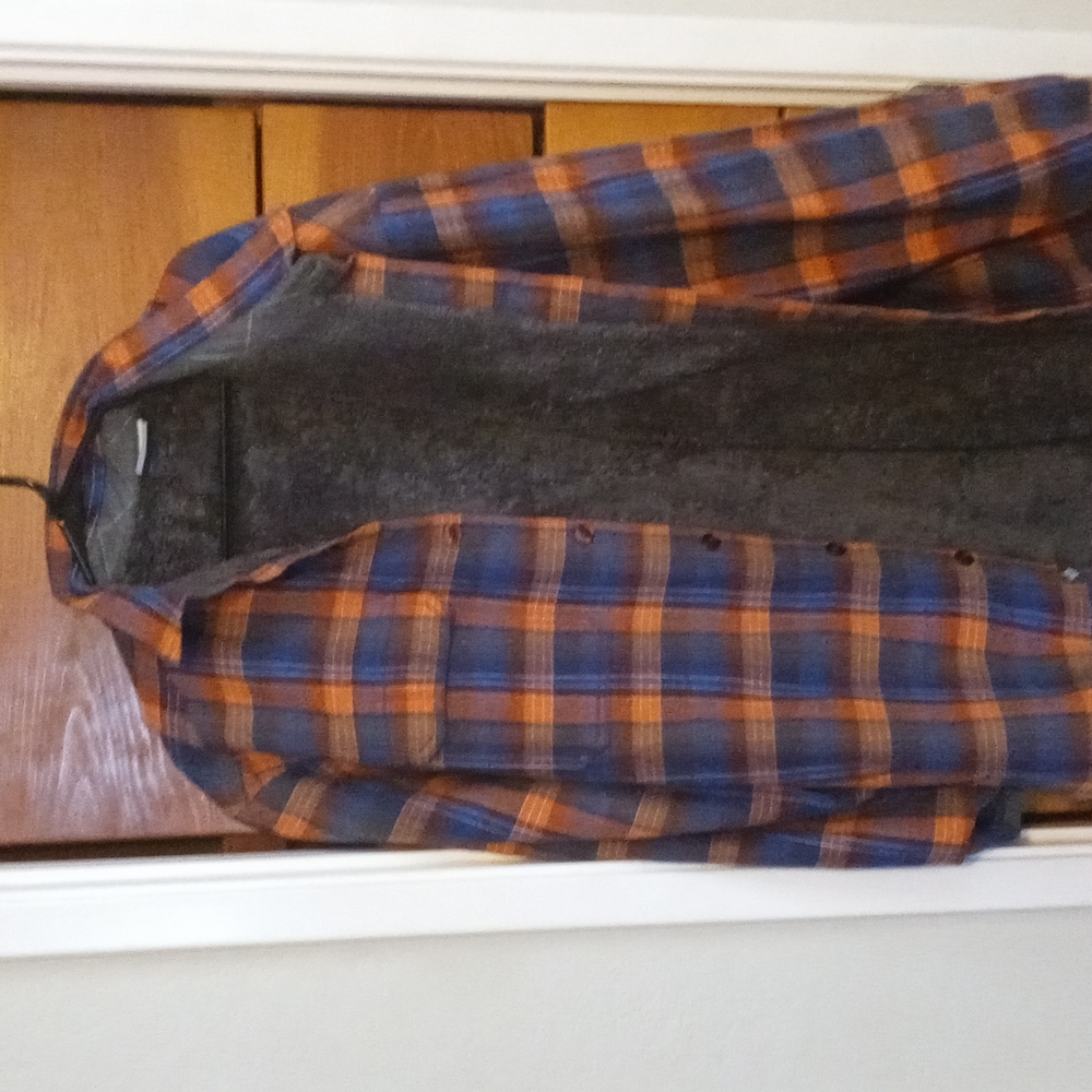Columba Sherpa Lined Flannel Orange/Blue